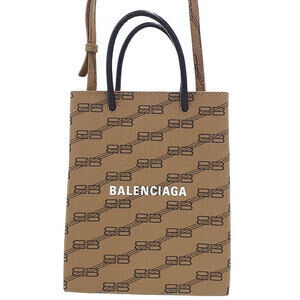 Balenciaga Shopping bag leather all over monogram Brown